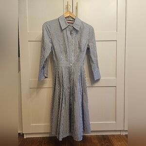 Eliza J Pinstripe Midi Dress